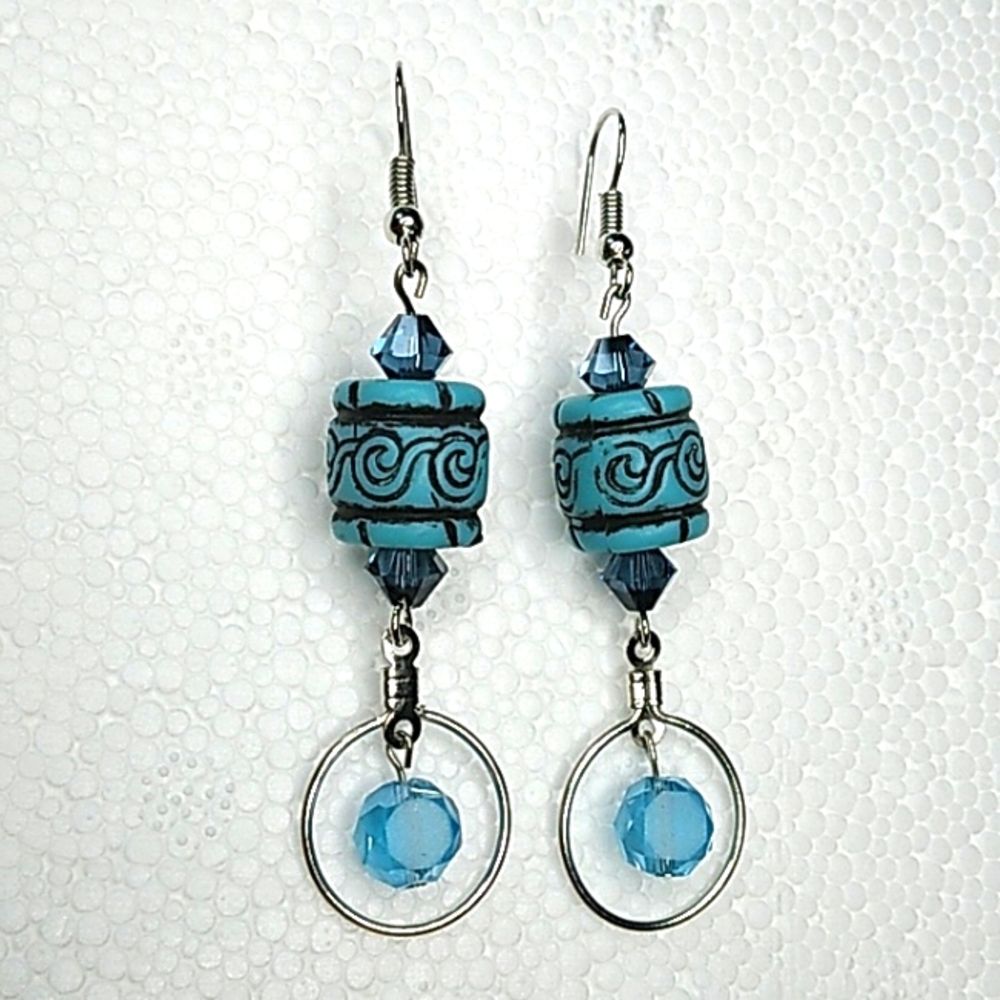 Blue wave earrings